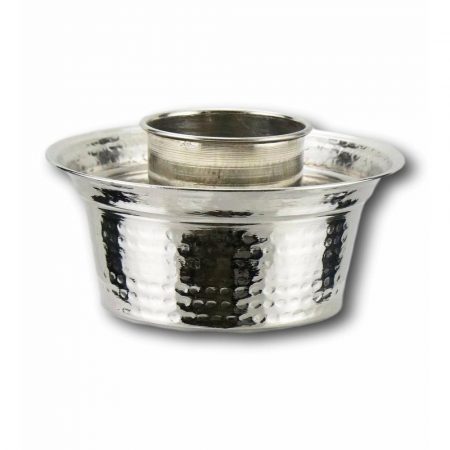 Beyaz Bakir Ehlikeyf (Cooper Glass Holder with Lid) 1 Pcs