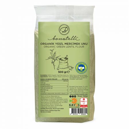 Bonatelli Organik Yesil Mercimek Unu (Green Lentil Flour) 500 Gr