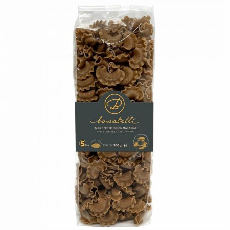 Bonatelli Spelt Midye Burgu Makarna (Spelt Creste Di Gallo Pasta) 300 Gr