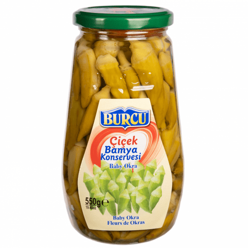 Burcu Cicek Bamya Konservesi (Baby Okra) 550g_6307670714e56.png Burcu Cicek Bamya Konservesi (Baby Okra) 550g - Image 1