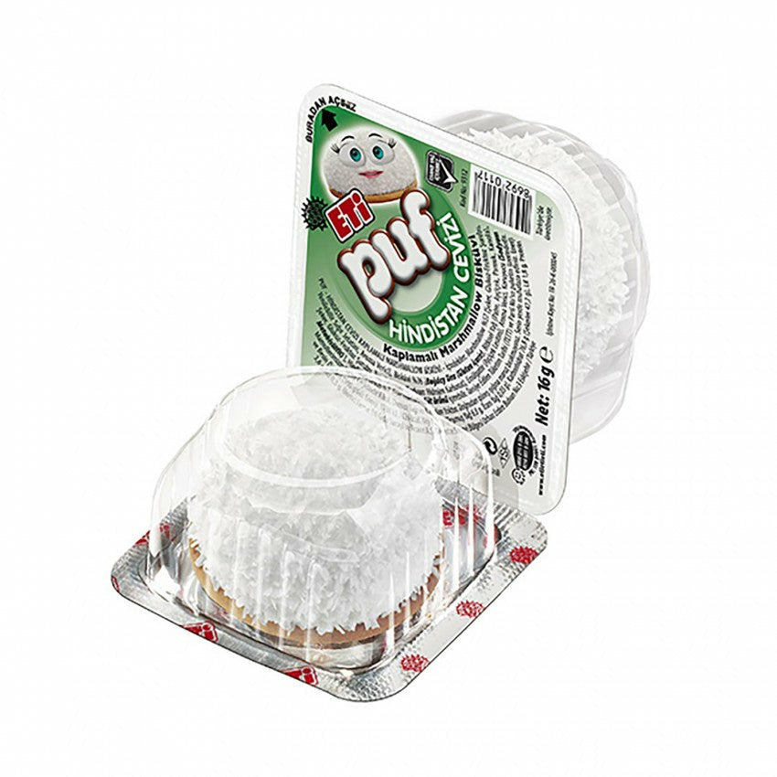 Eti Puf Coconut Coated Marshmallow Biscuit 5*16 Gr_63076b7e49e98.jpeg Eti Puf Coconut Coated Marshmallow Biscuit 5*16 Gr - Image 1