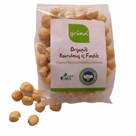 Grunn Organic Roasted Hazelnut Kernels (Organik Kavrulmuş İç Fındık) 150g