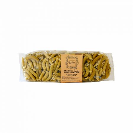 Hatice Teyze Spinach Penne Rigate Pasta (Ispanakli Kalem Kesme Makarna) 400g