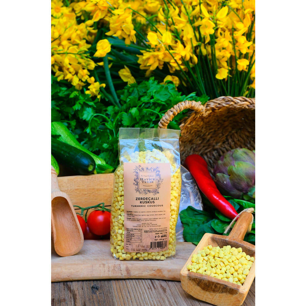 Hatice Teyze Turmeric Couscous (Zerdecalli Kuskus) 500 g_63076a3e149c6.jpeg Hatice Teyze Turmeric Couscous (Zerdecalli Kuskus) 500 g - Image 1