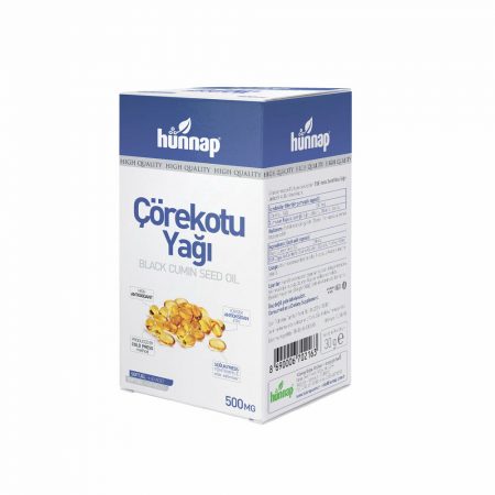 Hünnap Çörekotu Yağı (Black Seed Oil) 500 Mg 60 Capsules