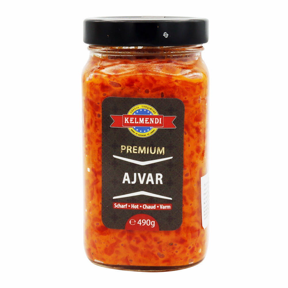 Kelmendi Premium Ajvar Hot 490g_63076c6eadd74.jpeg Kelmendi Premium Ajvar Hot 490g - Image 1