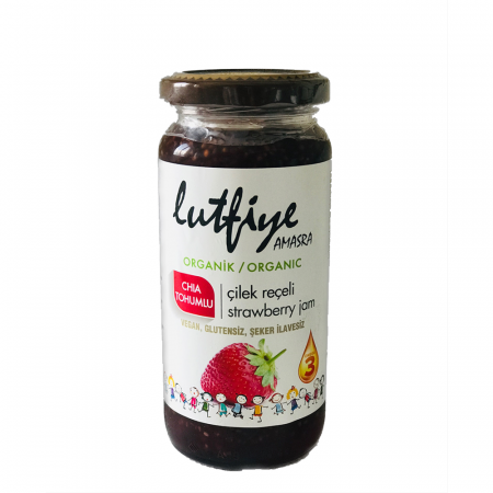 Lütfiye Amasra Organic Strawberry Jam with Chia Seeds (Organik Chia Tohumlu Çilek Reçeli) 280g