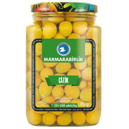 Marmarabirlik Green Scratched Olives M( Cizik Yesil Zeytin ) 850 gr