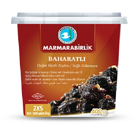 Marmarabirlik Kuru Sele Black Olives Elit (Baharatli) 2XS 400 G