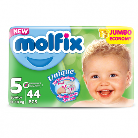 Molfix 3D Nappy 5 Junior Jumbo (11-18 kg)  44 Pcs
