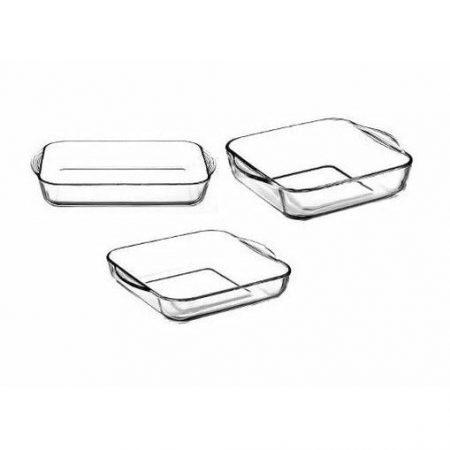 Pasabahce 3 lu Kare Borcam Set