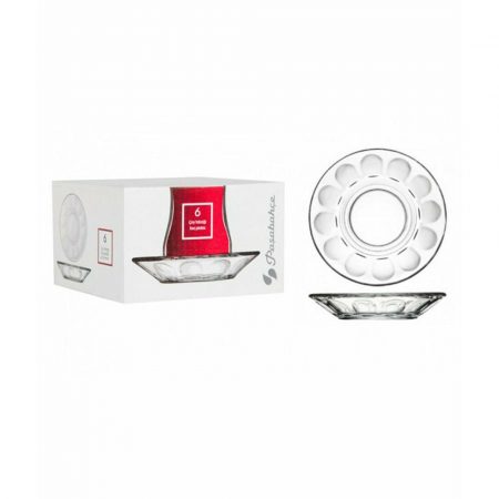 Pasabahce Tea Glass Saucer  (Cay Tabagi Optikli ) 6 Pcs
