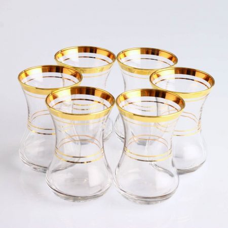 Pasabahce Uskudar Tea Glasses (Altin Yaldizli) 6 Pcs