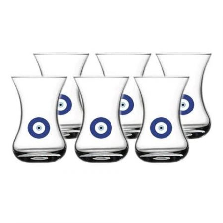 Pasabahce Uskudar Tea Glasses (Nazar Boncuklu) 6 Pcs