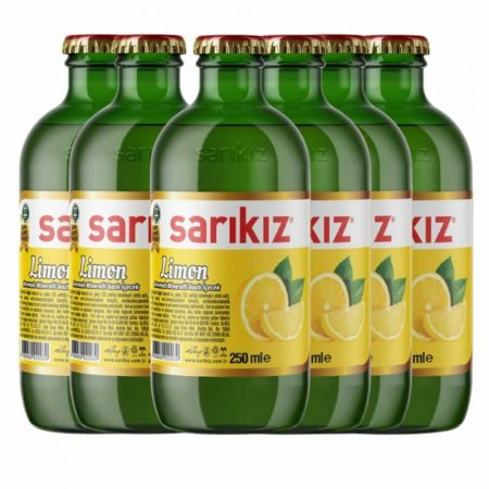 Sarikiz Mineral Water Lemon 6*250Ml Glass Bottle