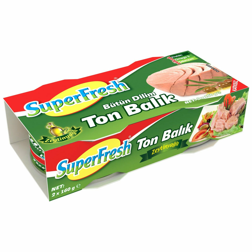 Superfresh Tuna Fish with Olive Oil 2*160G_63076630d5499.jpeg Superfresh Tuna Fish with Olive Oil 2*160G - Image 1